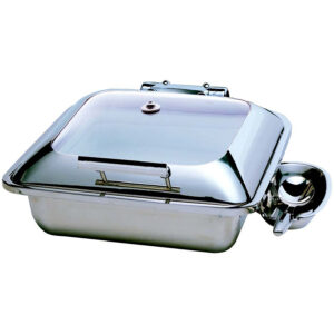 Chafer Induction Square Smart With Glass Lid 18/10 S/Steel (Excludes Spoon) * Spoon Holder Optional