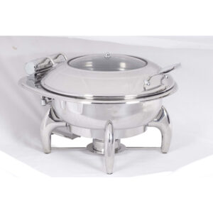 Chafing Dish Induction - Round With Glass Lid - 6lt