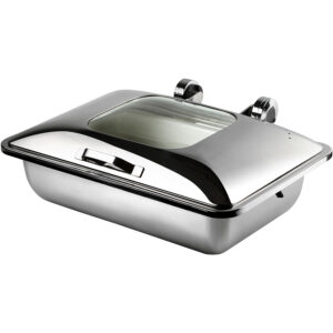 Chafer Induction Rectangular ‘Smart W’ With Glass Lid 18/10 S/Steel