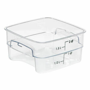 Square Polycarbonate Storage Container Clear 2 Ltr