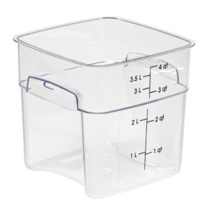 Square Polycarbonate Storage Container Clear 4 Ltr